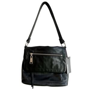 KENNETH COLE BLACK LEATHER PAD ABOUT YOU SHOULDER BAG BRAND NEW